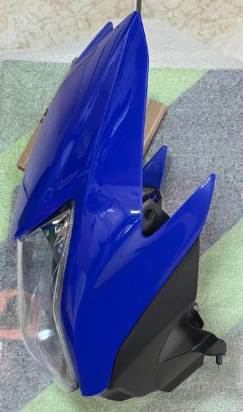 Imagem de Farol mais Carenagem Completa Resistente Frente Moto Honda Nxr 150 Bros 13 A 14 Azul