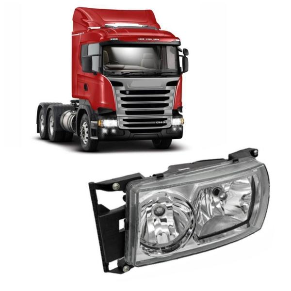 Imagem de Farol Máscara Negra Para Caminhão Scania S5 Lado Direito