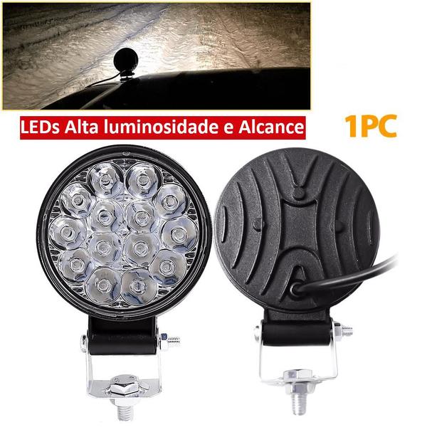 Imagem de Farol Milha 16 Led 48w 12v Redondo Off-road 6000k Wbcom