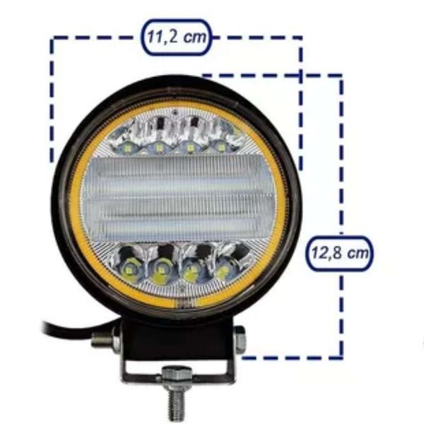 Imagem de Farol Milha Auxiliar 72w Angel Eyes Strobo Redondo Branco