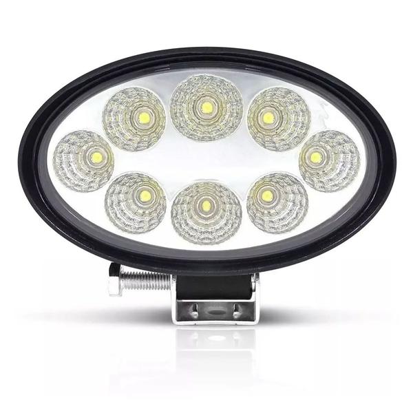 Imagem de Farol Milha Led Oval Auxiliar 8x 24w Bivolt Carro Caminhão