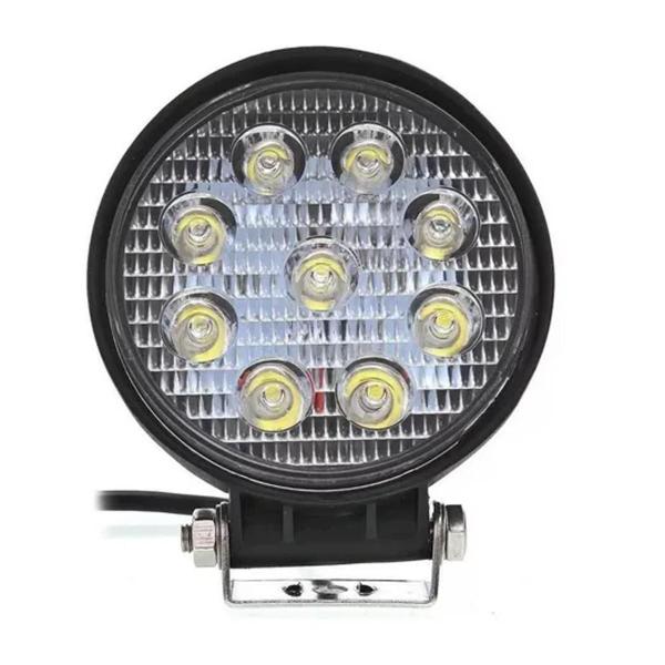 Imagem de Farol Milha Luz Auxiliar 27W 12/24 Off Road 9 Leds Redondo