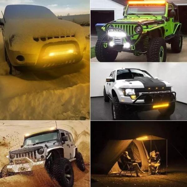 Imagem de Farol Off Road Led Branco E Âmbar Piscante Função Estrobo