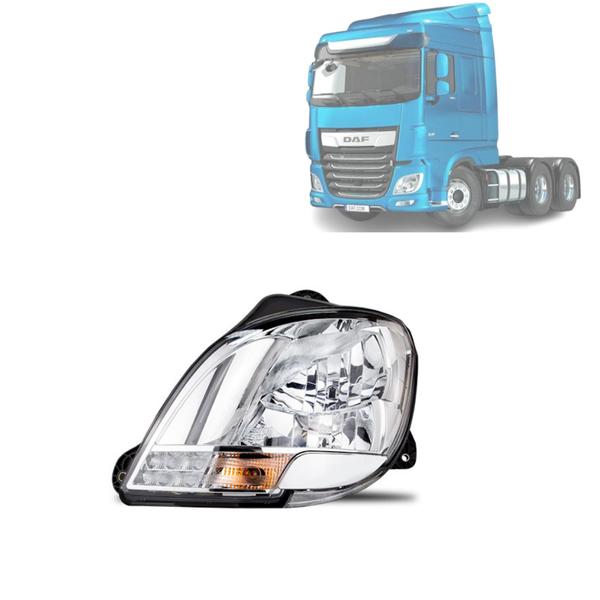 Imagem de Farol Principal New Daf Xf Cf 2020 2021 2022 Lado Esquerdo