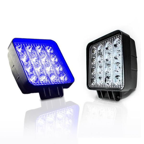 Imagem de Farol Quadrado De Led ul 16 Leds 48W Pulverização Trator