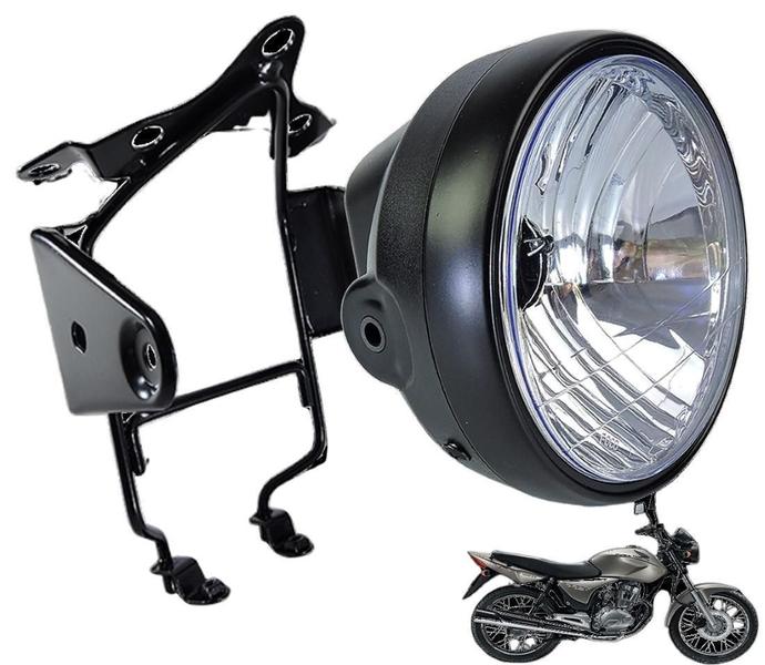 Imagem de Farol + Suporte Aranha Cg Titan Fan 125 De 2000 Ate 2008