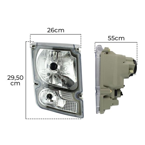 Imagem de Farol VM H4 2006/2014 Caminhão Carcaça Cinza Lado Direito OU Lado Esquerdo