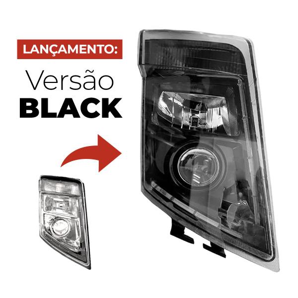 Imagem de Farol Volvo Fh13 Máscara Negra Com Drl Le 2009 A 2013 Ld Le