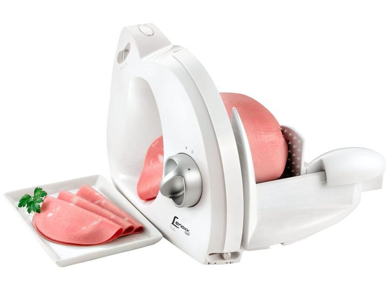 Fatiador/Cortador de Frios Elétrico Lenoxx Pratic - 85W 3 Velocidades com Ajuste de Corte Fatiador/Cortador de Frios Elétrico Lenoxx Pratic - 85W 3 Velocidades com Ajuste de Corte