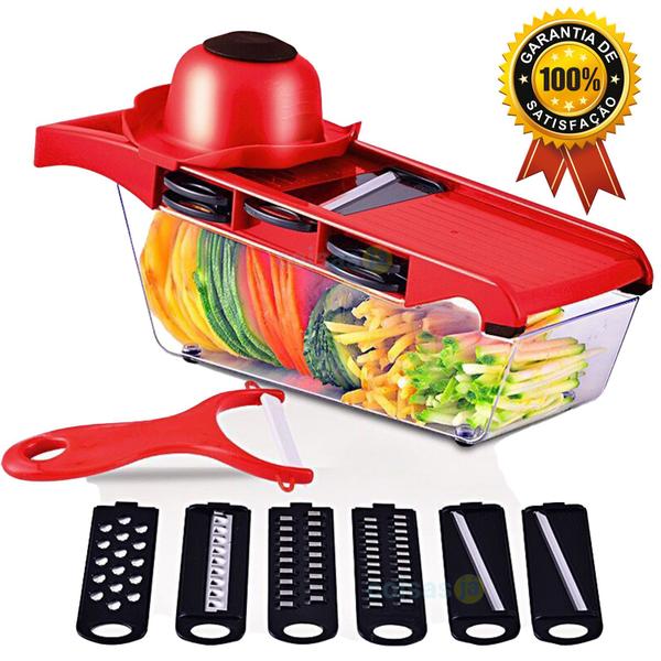 Imagem de Fatiador de Legumes e Vegetais 6 em 1 Cortador Descascador mandoline Slicer