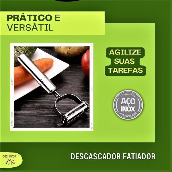 Imagem de Fatiador E Descascador De Legumes Frutas e Verduras Aço Inox