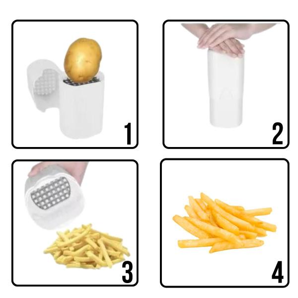 Imagem de Fatiador Manual Plástico Inox Batata Verduras Legumes