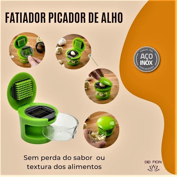 Imagem de Fatiador Triturador Picador De Alho Legumes C/ Compartimento