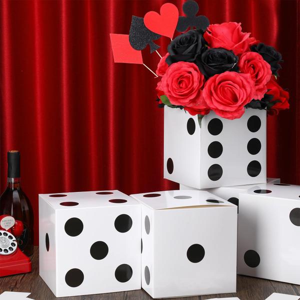 Favor Boxes Sinmoe Dice Casino, festa temática, 18 x 18 x 18 cm, 6 unidades Imagem de Favor Boxes Sinmoe Dice Casino, festa temática, 18 x 18 x 18 cm, 6 unidades