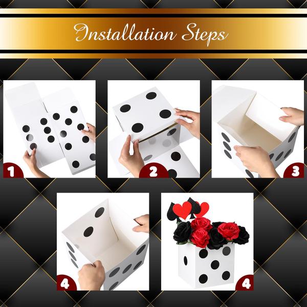 Favor Boxes Sinmoe Dice Casino, festa temática, 18 x 18 x 18 cm, 6 unidades Imagem de Favor Boxes Sinmoe Dice Casino, festa temática, 18 x 18 x 18 cm, 6 unidades