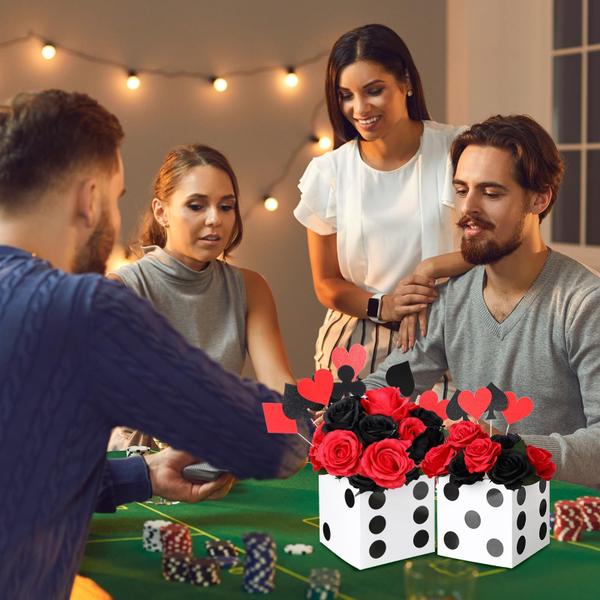 Favor Boxes Sinmoe Dice Casino, festa temática, 18 x 18 x 18 cm, 6 unidades Imagem de Favor Boxes Sinmoe Dice Casino, festa temática, 18 x 18 x 18 cm, 6 unidades