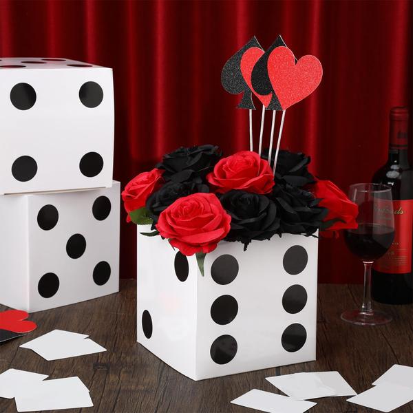 Favor Boxes Sinmoe Dice Casino, festa temática, 18 x 18 x 18 cm, 6 unidades Imagem de Favor Boxes Sinmoe Dice Casino, festa temática, 18 x 18 x 18 cm, 6 unidades