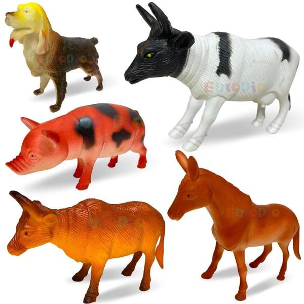 Imagem de Fazendinha 6 Animais Emborrachados Fazendo Vaca Porco Cavalo F114