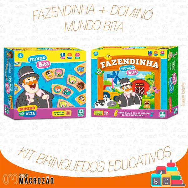 Fazendinha e Dominó Mundo Bita Divertido Infantil em Madeira - NIG BRINQUEDOS Imagem de Fazendinha e Dominó Mundo Bita Divertido Infantil em Madeira