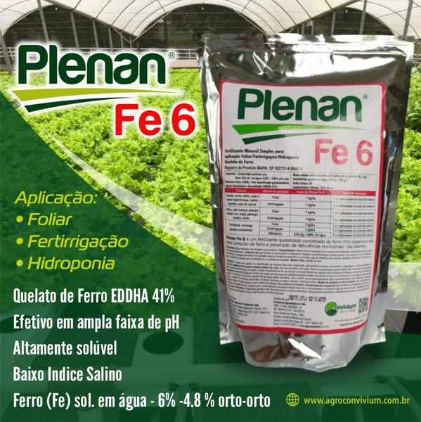 Imagem de Fe 6 Fertilizante Mineral Quelato de Ferro 1 Kg Plenan Ferro 6%