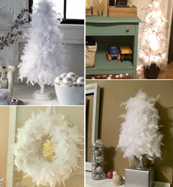 Imagem de Feather Boa wanruida 2 jardas 90g White Turkey para vestido de festa