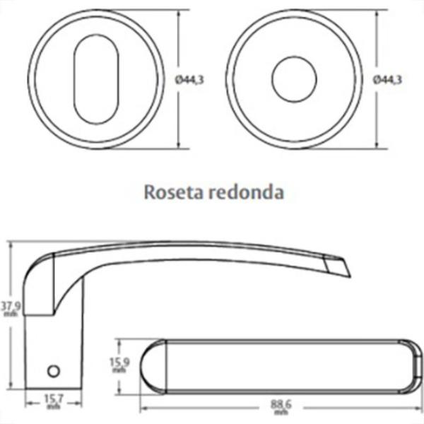 Imagem de Fechad Papaiz 300 Cromado Alav.Roseta 570 Ext