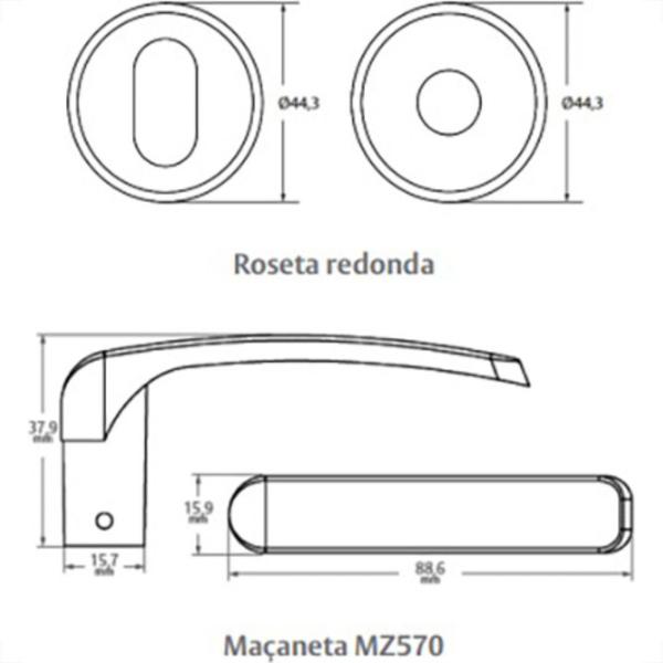 Imagem de Fechad Papaiz 305 Cromado Alav.Roseta 570 Wc