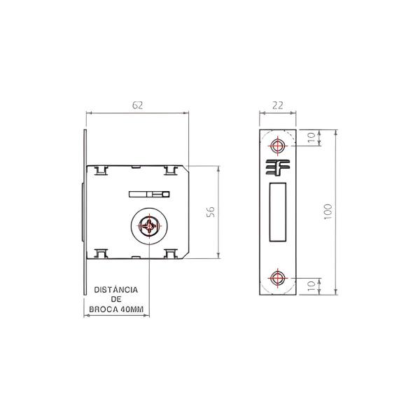 Imagem de Fechadura 3F Externa Design RR IX E 2 Trava Tetra 40MM CR