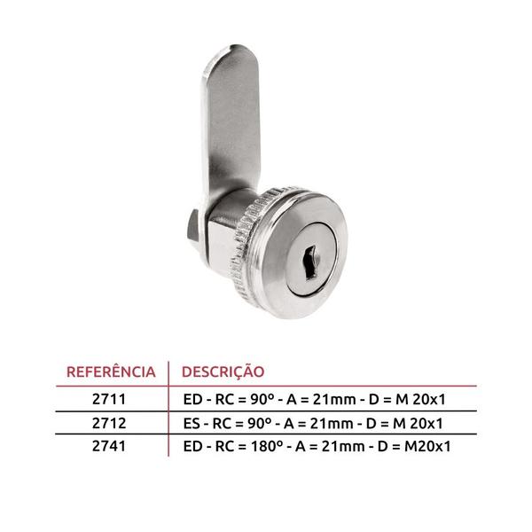 Imagem de Fechadura 3f fechadura universal cromado móveis de aço