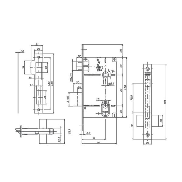 Imagem de Fechadura  451 Banheiro St2 55mm Cromo Escovado Lafonte