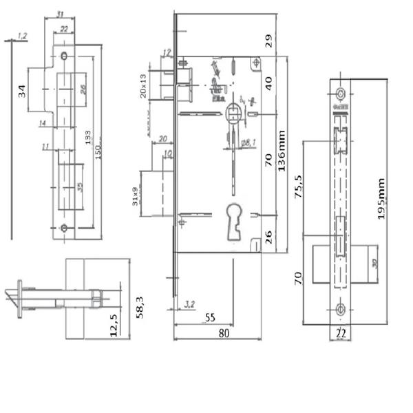 Imagem de Fechadura 515 Interna St2 55mm Cromo Escovada Lafonte