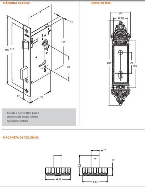 Imagem de Fechadura 55mm Colonial (1500/06, 1501/06, 1510/06, 15020/06, 1501/03) Stam