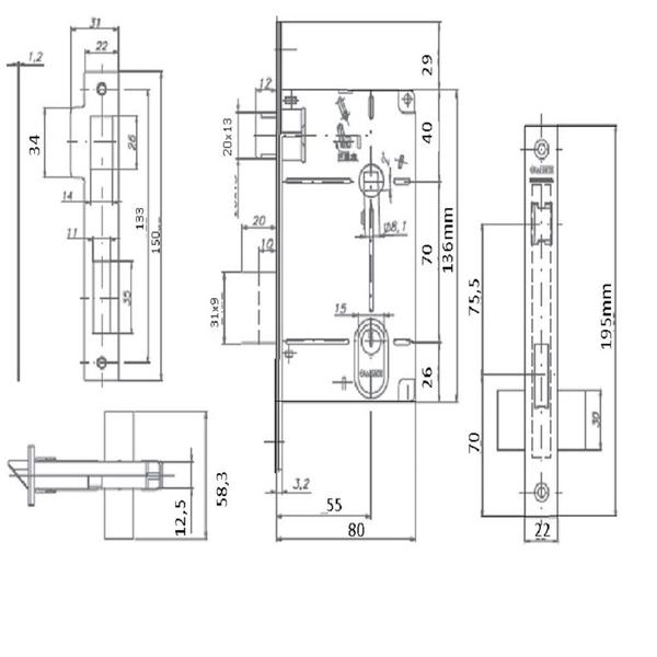 Imagem de Fechadura 610 Interna St2 55mm Escovada Lafonte