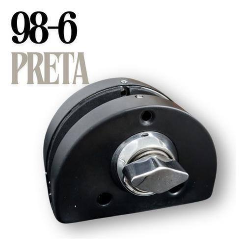 Imagem de Fechadura 98-6 Porta De Vidro Com Pressão Preta Inox Aço