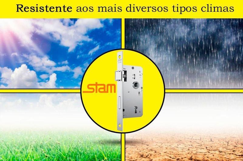 Fechadura Aço Resistente 814/33 Espelho Inox STAM Imagem de Fechadura Aço Resistente 814/33 Espelho Inox STAM