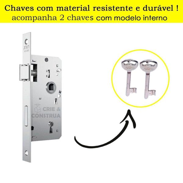 Fechadura Aço Resistente 814/33 Espelho Inox STAM Imagem de Fechadura Aço Resistente 814/33 Espelho Inox STAM