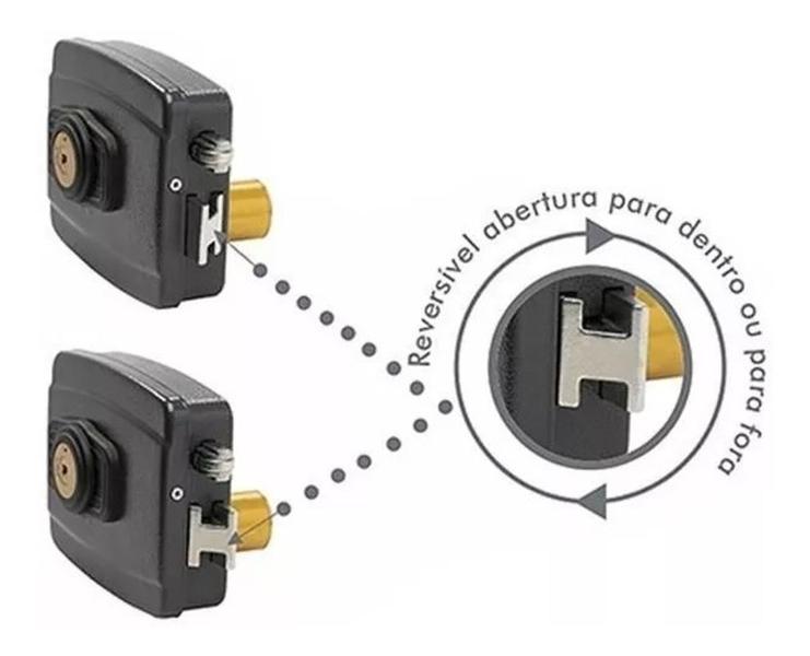 Imagem de Fechadura Agl Reversível Elétrica AL100R Tetra Chave 12v Agl  1583