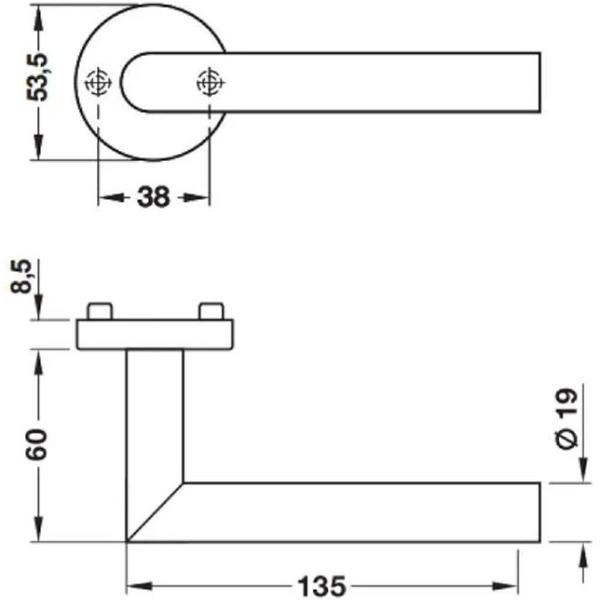 Imagem de Fechadura Anguli Interna Hafele Inox Polido 911.83.007