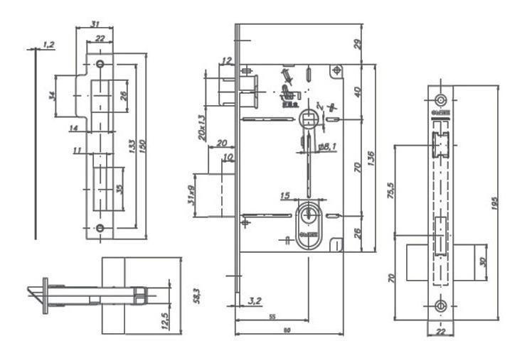 Imagem de Fechadura Architect 455 Externa St2 55Mm Inox Escov La Fonte