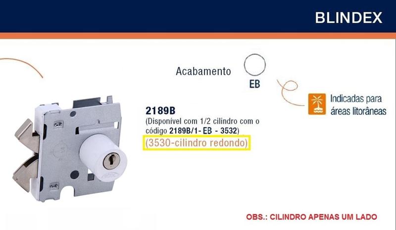 Imagem de Fechadura Arouca 2189b Janela Blindex Correr Dupla Branco