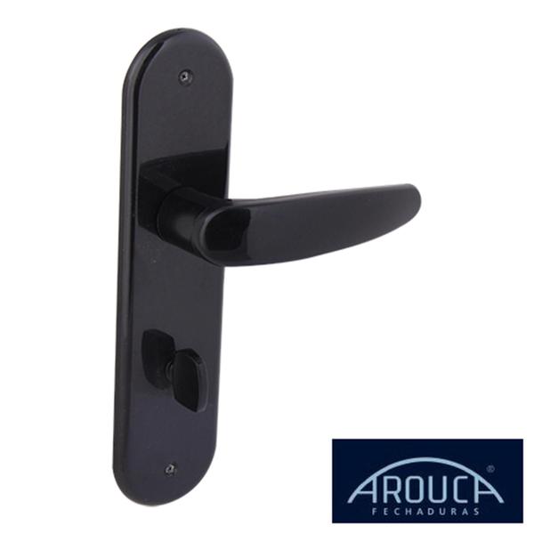 Imagem de Fechadura Arouca Banheiro Polo 55mm Espelho Em Nylon Preto