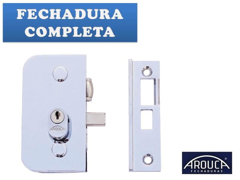 Imagem de Fechadura Arouca Blindex Porta Central Cromado - C/ Rolete