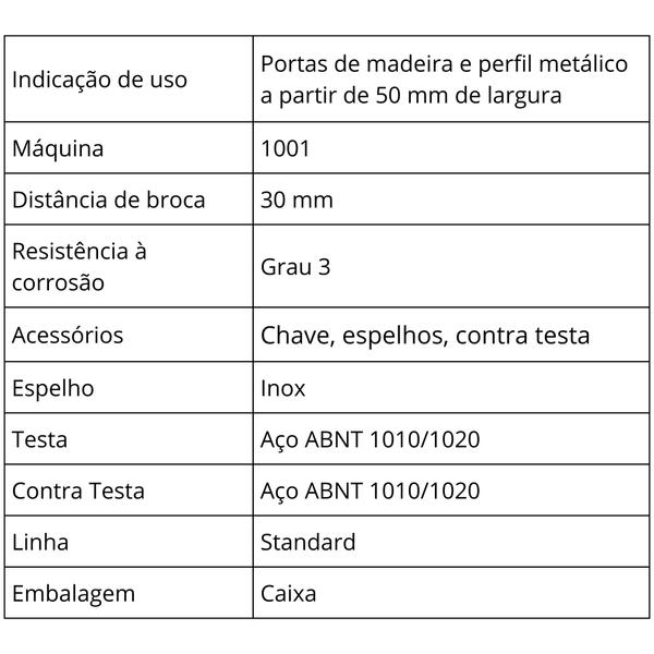 Imagem de Fechadura Auxiliar 1001 Com Espelho Inox Trava Tetra Stam