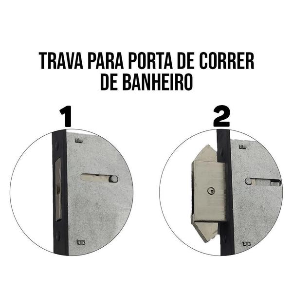 Imagem de Fechadura Auxiliar Para Porta Banheiro De Correr Bronze Pado