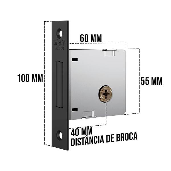 Fechadura Auxiliar Tetra 1004 Porta Externa 4 Chaves Antique - Stam Imagem de Fechadura Auxiliar Tetra 1004 Porta Externa 4 Chaves Antique