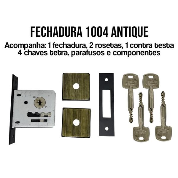 Fechadura Auxiliar Tetra 1004 Porta Externa 4 Chaves Antique - Stam Imagem de Fechadura Auxiliar Tetra 1004 Porta Externa 4 Chaves Antique