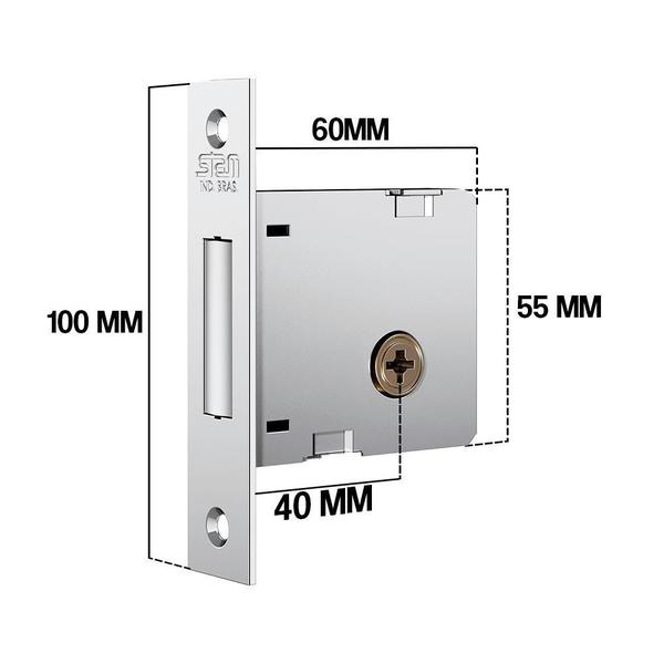 Imagem de Fechadura Auxiliar Tetra 1004 Porta Externa 4 Chaves Inox