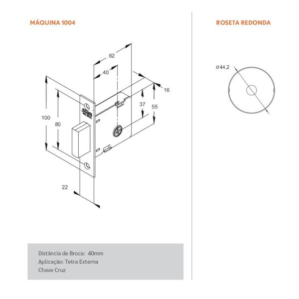Imagem de Fechadura Auxiliar Tetra 1004 Stam