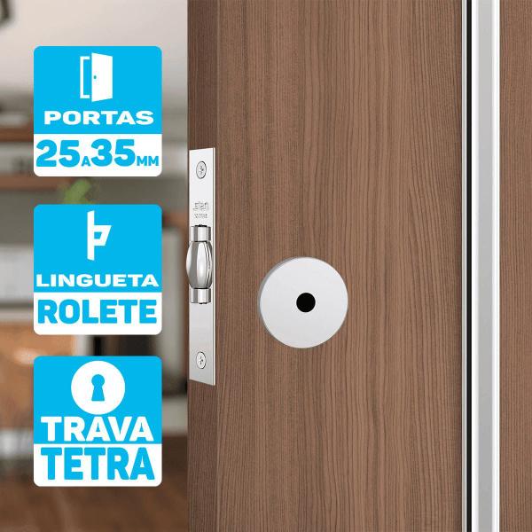 Imagem de Fechadura Auxiliar Trava Tetra Rolete Inox Stam 4 chaves