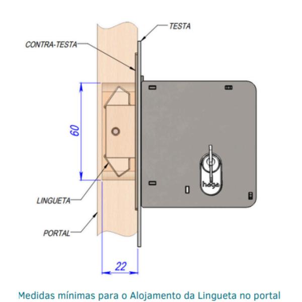 Imagem de Fechadura Banheiro 623 Porta de Correr Asa de Avião 45mm Ros529 Cromo Acetinado Haga